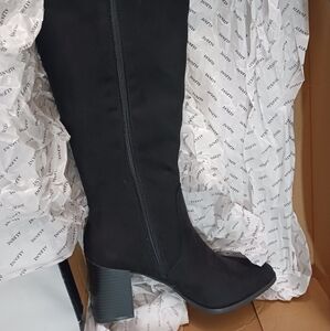NEW!!! Alfani Black boots  Never worn!!! Size 6.5 Square Heel Suade